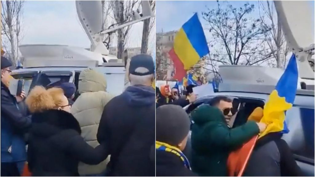 Barbatul care a vandalizat masina jurnalistilor Antena 3 retinut 24 ore