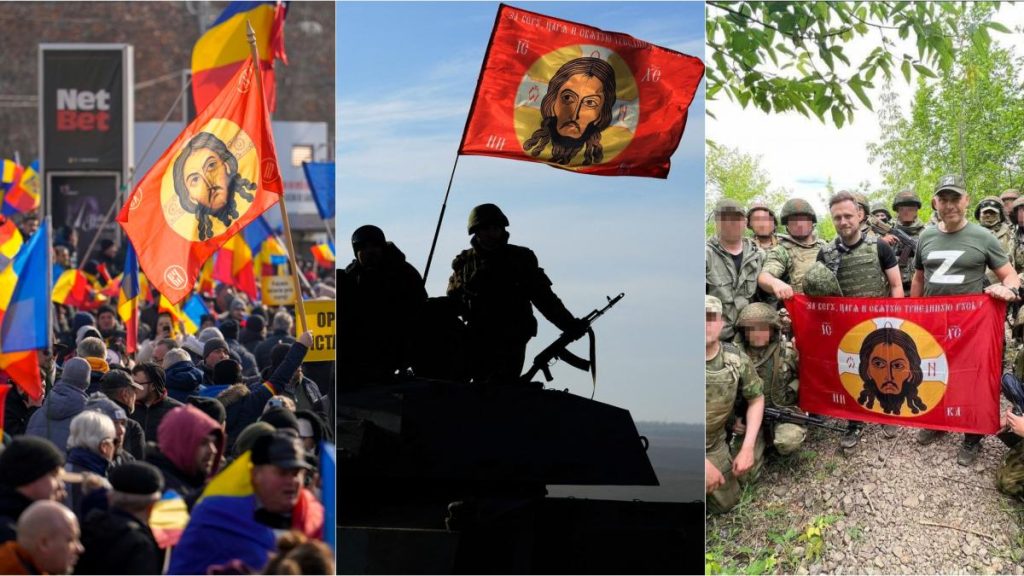 Cum a aparut drapelul rusesc in Ucraina la mitingul AUR Ce simbolizeaza acesta