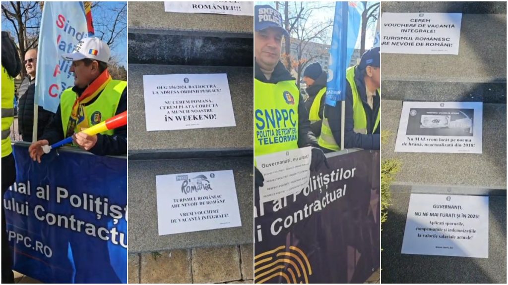 Politistii protesteaza in Bucuresti pentru reducerea salariilor