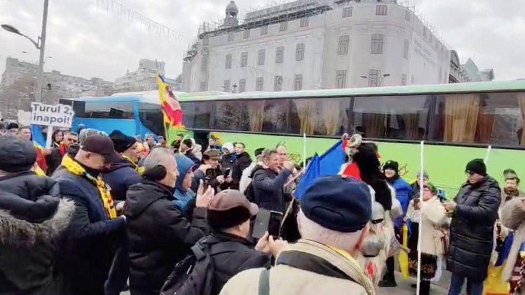 Protest organizat de AUR in Bucuresti impotriva anularii alegerilor