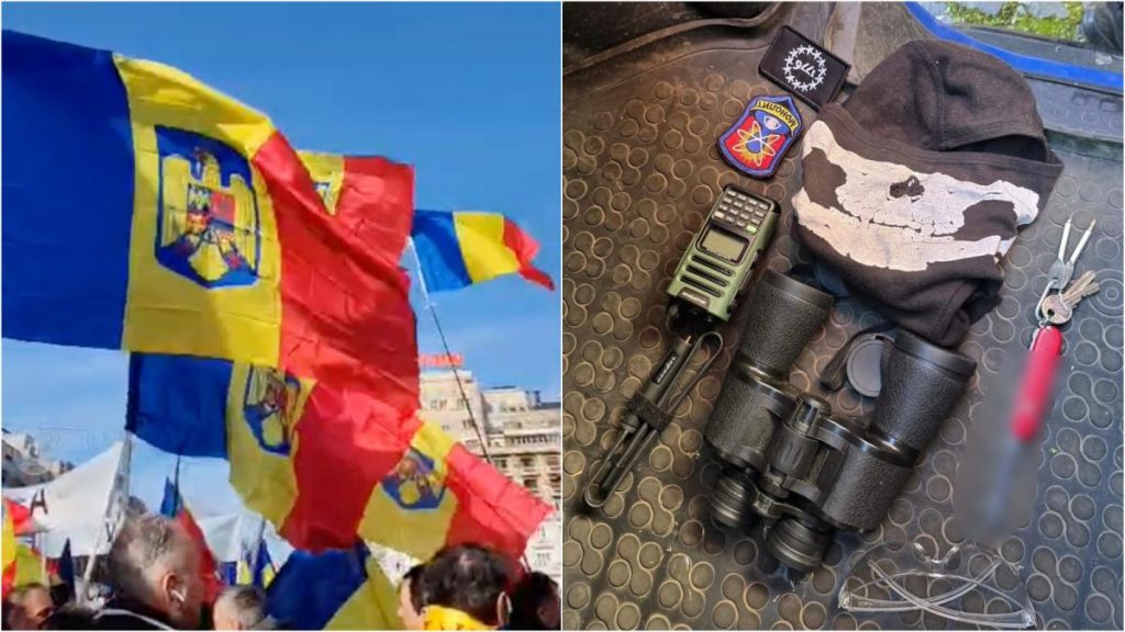 Trei persoane prinse cu arme si droguri la protestul AUR