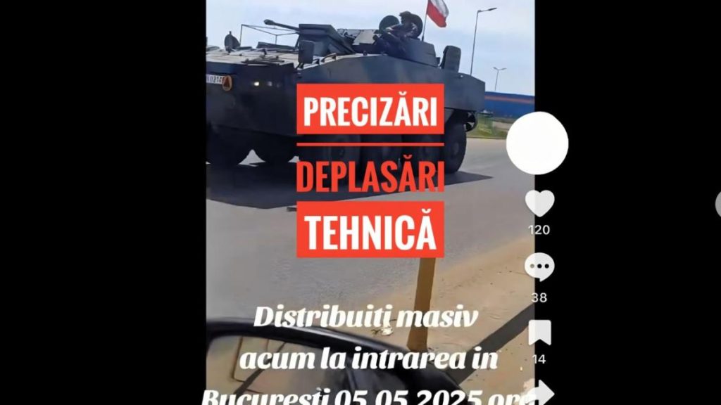 Stiri false cu tancuri in Bucuresti pe TikTok MApN Scenarii false pentru confuzie si panica