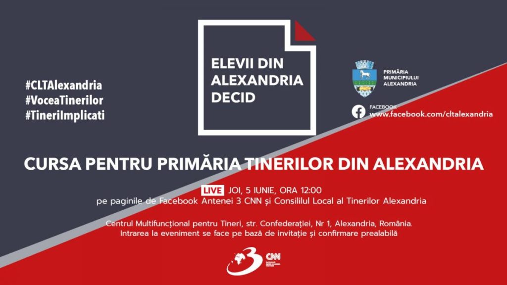 Evenimentul Elevii din Alexandria decid organizat de Antena 3 CNN si Primaria Alexandria