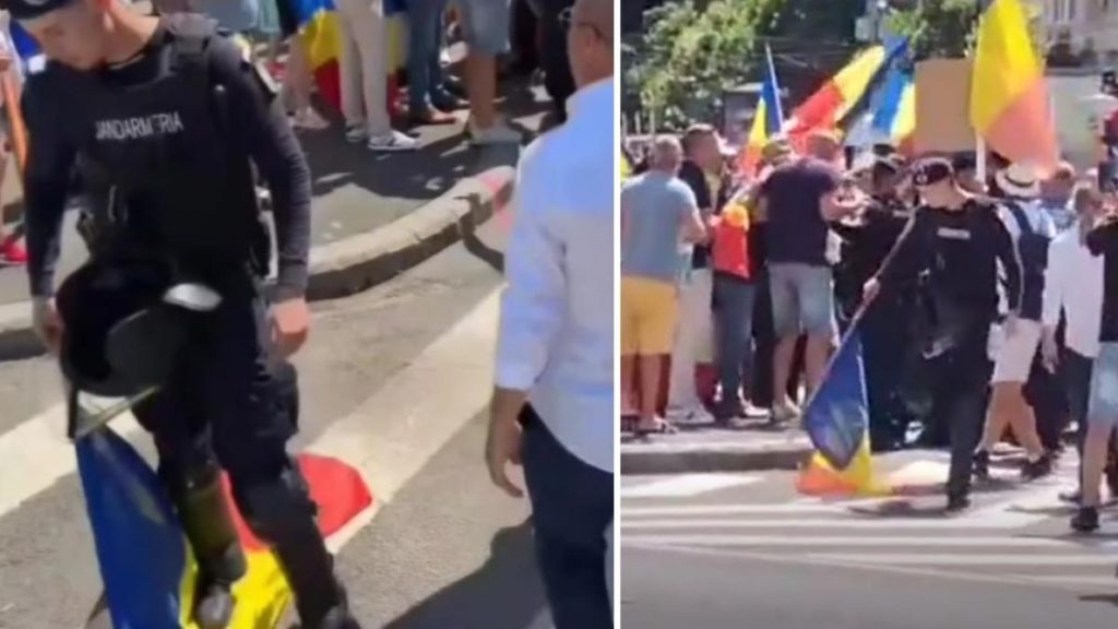 Jandarmeria neaga fotografia falsa despre steagul Romaniei