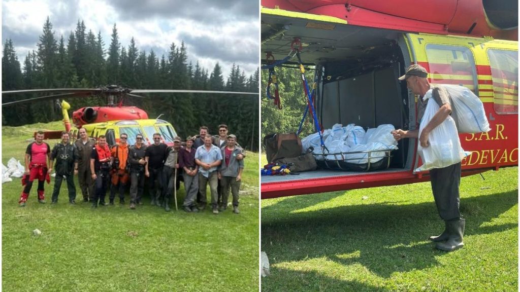 Branza din Brosteni preluata cu elicopterul Black Hawk