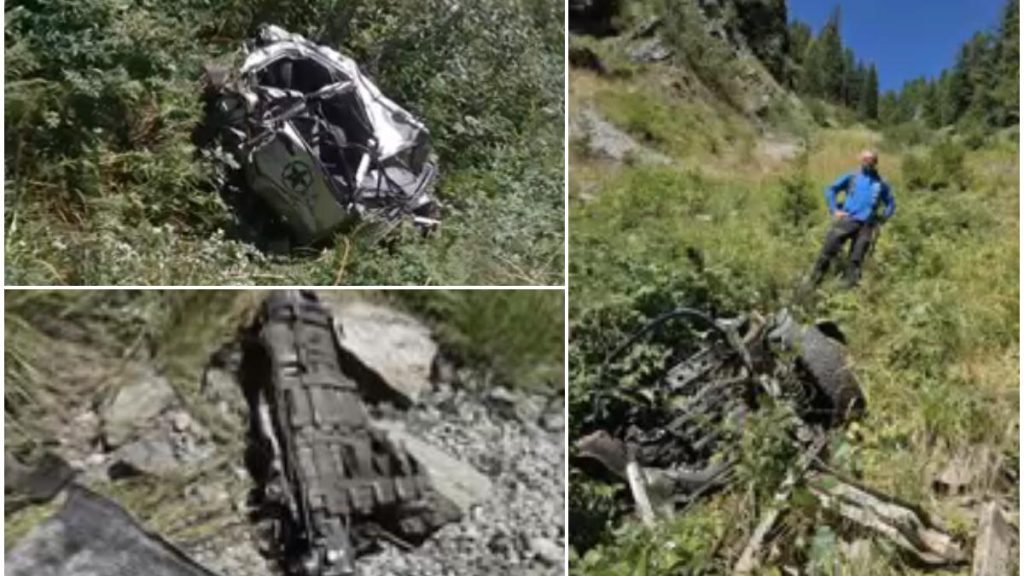Primele imagini cu ramasitele masinii accidentate