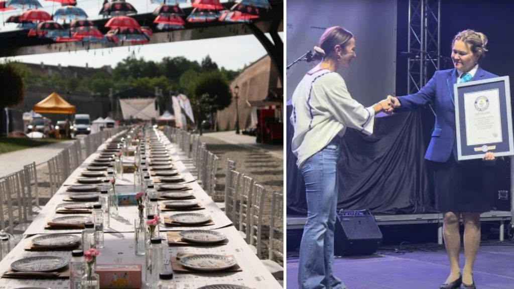 Alba Iulia record mondial cu cea mai lunga masa reciclabila