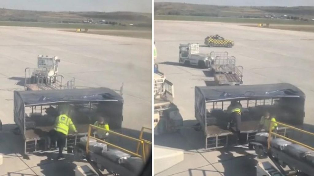 Ancheta la Aeroportul Cluj angajati aruncand bagaje