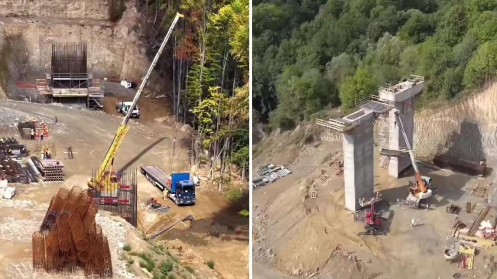 Imagini de pe santierul Autostrazii Sibiu Pitesti Tehnologie noua pe Sectiunea 3