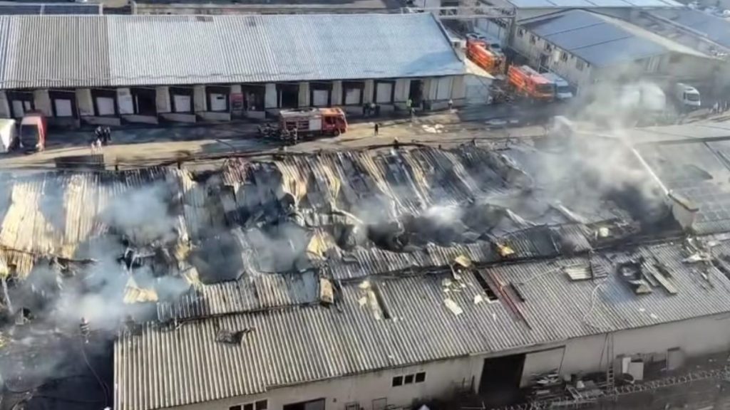 Urmarele incendiului din Bucuresti depozite arse vazute din aer