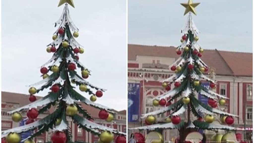 Un brad din tabla starneste nemultumiri in oras