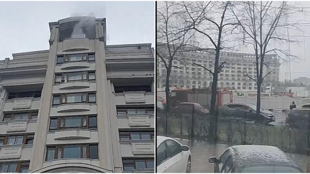 Incendiu la Ministerul Finantelor cu interventie a pompierilor
