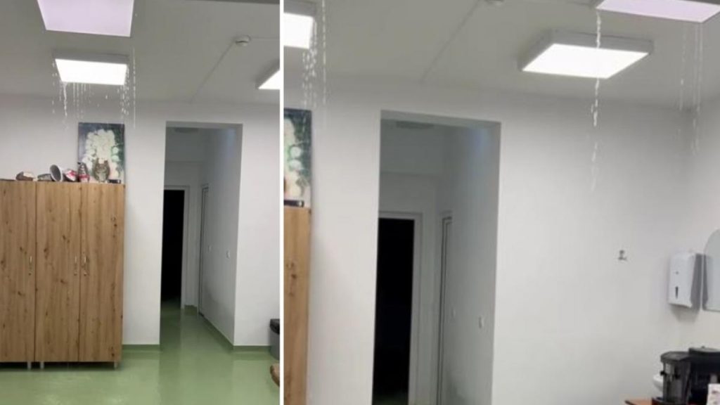Inundatie la un spital din Harghita Apa a patruns prin tavan dupa ce o teava din pod