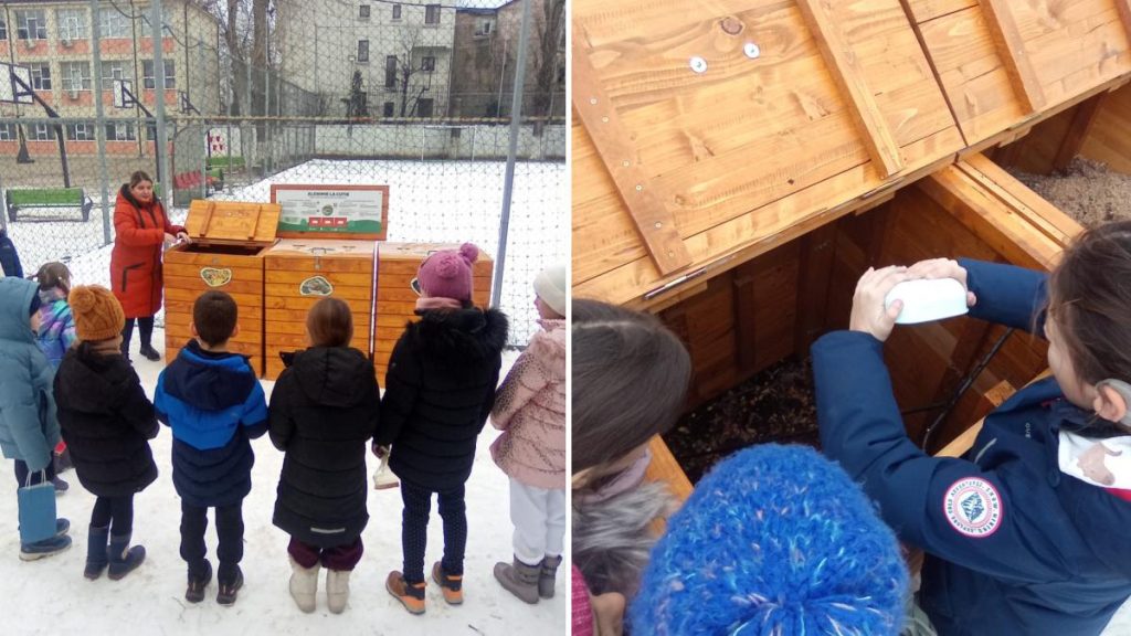 O scoala din Bucuresti a inaugurat un punct de compostare si va utiliza ingrasamantul in