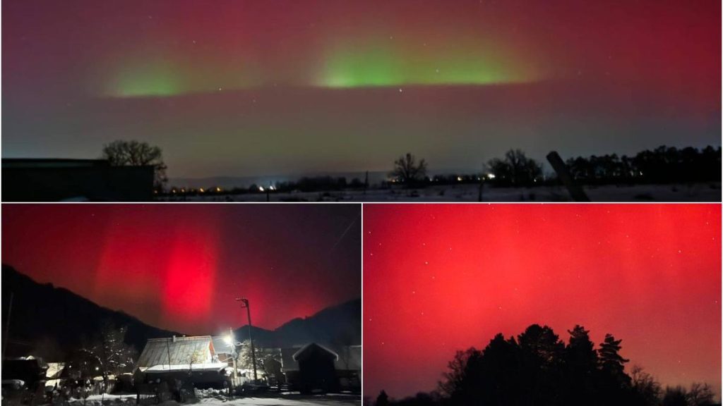 spectacol de culori pe cer aurora boreala vizibila in mai multe judete din romania dupa furtuna