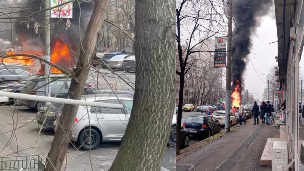 Incendiu puternic pe un bulevard din București. O mașină a fost cuprinsă de flăcări în trafic, pasagerul din dreapta… Incendiu puternic pe un bulevard din Bucuresti O masina a fost cuprinsa de flacari in trafic pasagerul din dreapta
