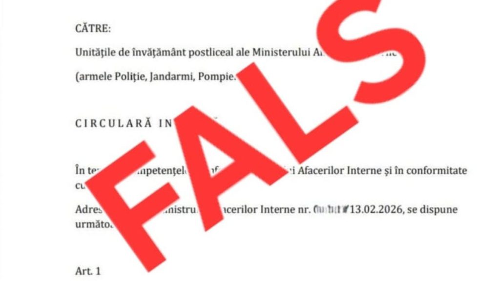 MAI atrage atenția asupra unei știri false: „Au fost publicate documente despre modificarea duratei studiilor… MAI atrage atentia asupra unei stiri false Au fost publicate documente despre modificarea duratelor studiilor