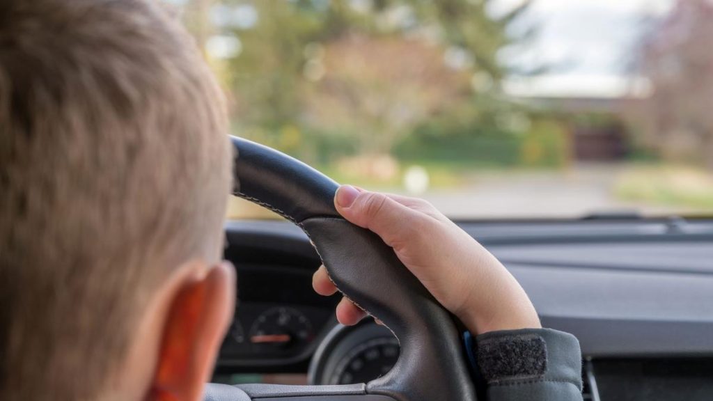 Politia a prins un baiat de 14 ani conducand o masina intre Targu Jiu si Ramnicu Valcea