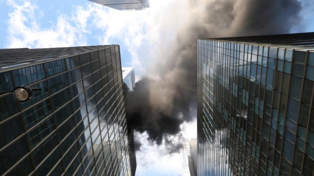 Incendiu devastator într-un zgârie-nori din Manhattan, cu puțin înainte de parada de Sf. Patrick. Coloana… incendiu devastator intr un zgarie nori din manhattan cu putin inainte de parada de sf patrick coloana