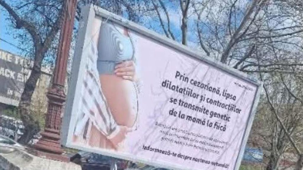 Panouri cu informatii eronate despre cezariane in Bucuresti USR doreste ca reclamele cu sfaturi