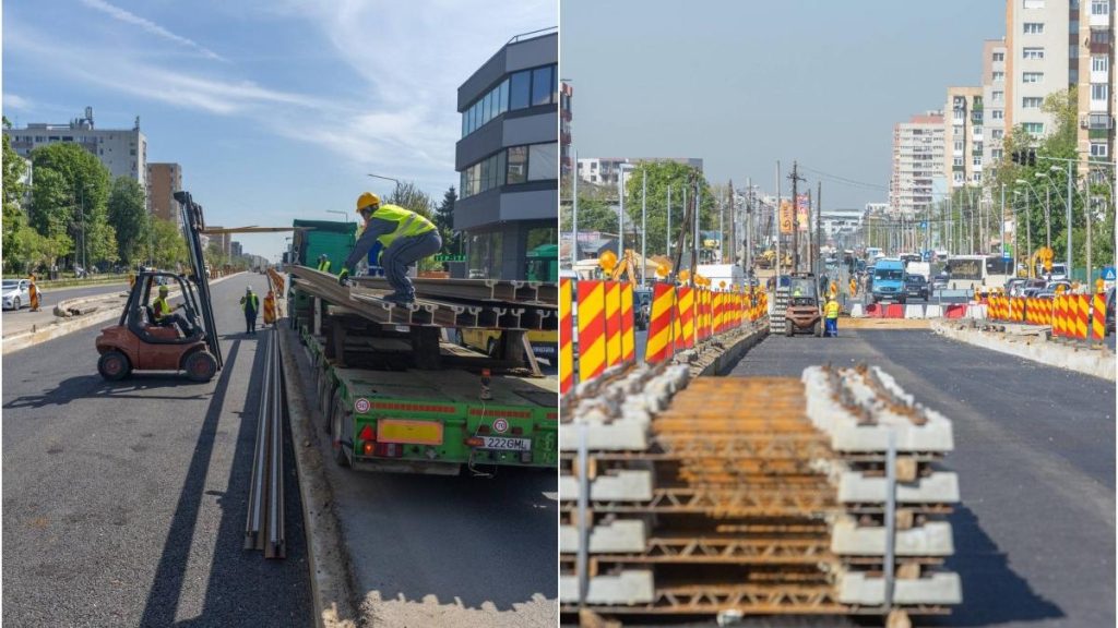 Primele șine pentru linia de tramvai din Prelungirea Ghencea au sosit pe șantier. PMB: „Începem… primele sine pentru linia de tramvai din prelungirea ghencea au sosit pe santier PMB incepem