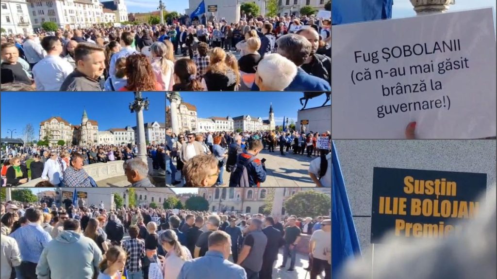 Orădenii au participat la miting pentru a-l susține pe Bolojan înainte de moțiune: „Fug șobolanii, că nu au…” Oradenii au participat la miting pentru a l sustine pe Bolojan inainte de motiune Fug sobolanii ca nu au