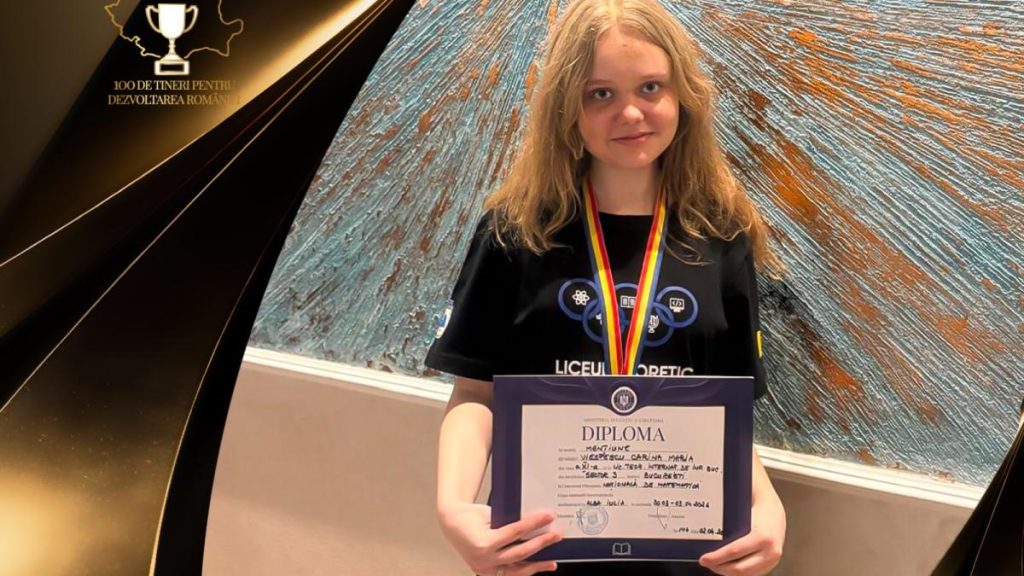Carina Viespescu dubla medaliata cu aur la matematica si informatica in campania 100 de tineri