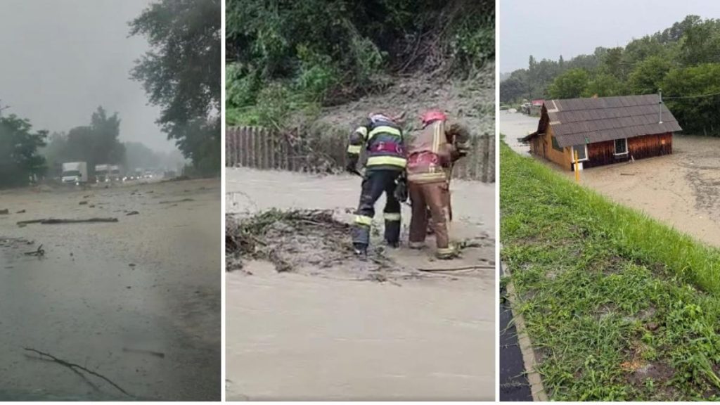 Circulația pe DN1 a fost închisă la Nistorești din cauza viiturilor. Furtunile au provocat distrugeri în Breaza și Comarnic. Circulatia pe DN1 a fost inchisa la Nistoresti din cauza viiturilor Furtunile au provocat distrugeri in Breaza si Comarnic