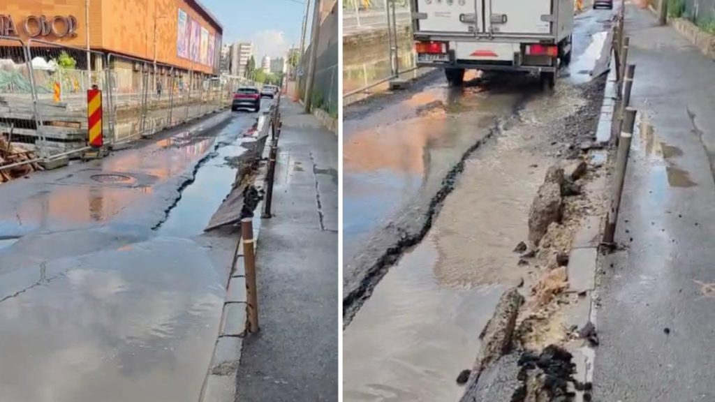 Drumul de la Piața Obor din București s-a surpat. A apărut un șanț în asfalt, iar circulația pe stradă este oprită pentru… Drumul de la Piata Obor din Bucuresti s a surpat A aparut un sant in asfalt iar circulatia pe strada este oprita pentru
