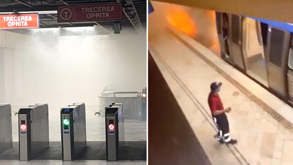 Statia de metrou Universitate a fost inchisa din cauza unui incendiu in subteran Focul a izbucnit chiar
