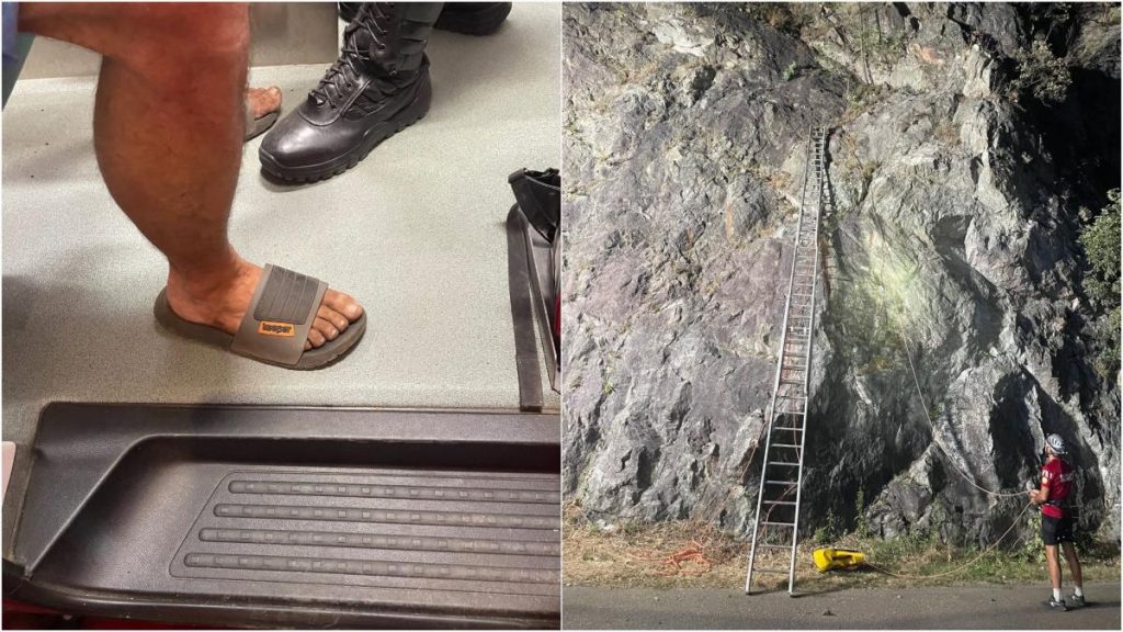 Un barbat a inceput sa escaladeze Cheile Rudariei din Muntii Banatului in papuci A apelat la