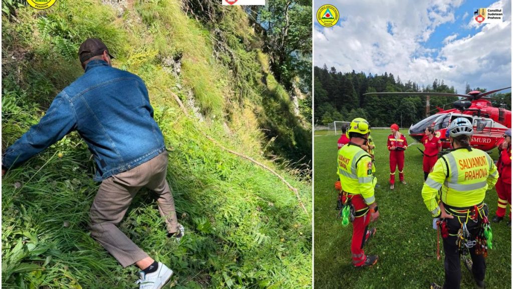 Un turist straind a escaladat muntele imbracat in haine de oras si cu bagaje apoi a solicitat ajutor Mesajul salvatorilor montani