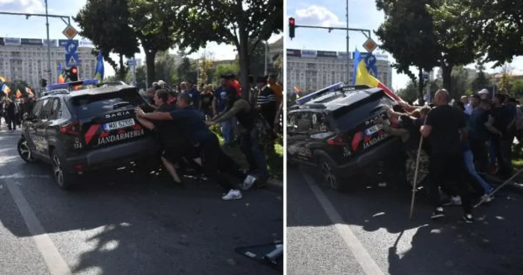 AUR: cei doi protestatari care au aruncat cu garduri în jandarmi nu mai sunt membri AUR: cei doi protestatari care au aruncat cu garduri în jandarmi nu mai sunt membri